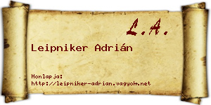 Leipniker Adrián névjegykártya